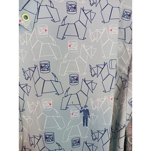 William Murray Scotch Blend Scottie‎ Dog Stretch Button Down Shirt Size L NWT - Picture 2 of 5